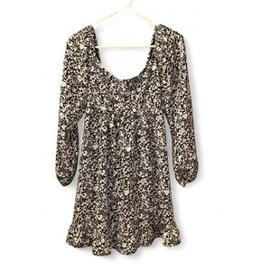 Abercrombie & Fitch Navy floral baby doll dress XS